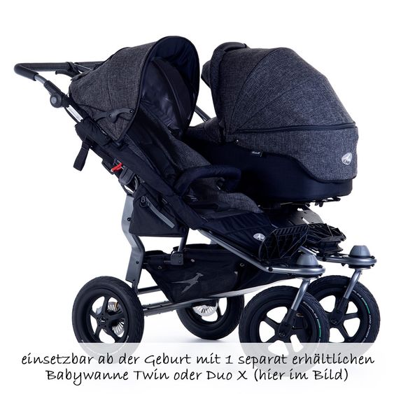 TFK Geschwister- & Zwillingskinderwagen Twin Adventure 2 Premium - Anthrazit