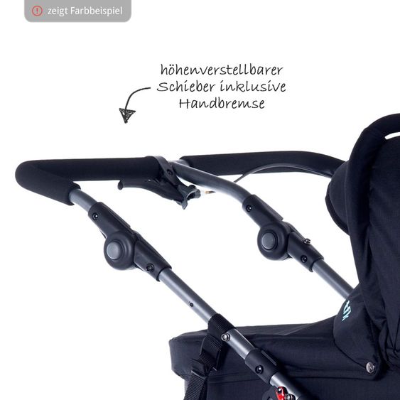 TFK Geschwister- & Zwillingskinderwagen Twin Adventure 2 Premium - Anthrazit