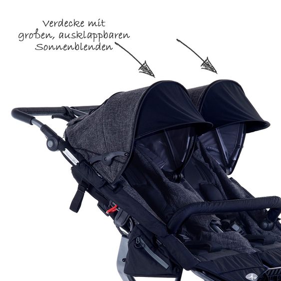 TFK Geschwister- & Zwillingskinderwagen Twin Adventure 2 Premium - Anthrazit