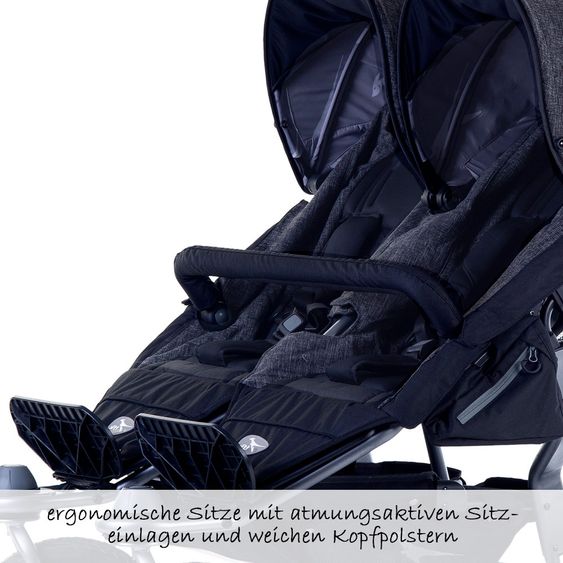 TFK Geschwister- & Zwillingskinderwagen Twin Adventure 2 Premium - Anthrazit