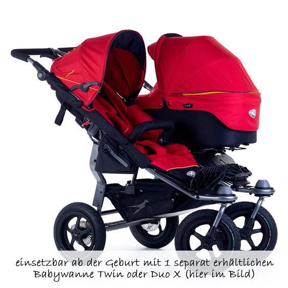 TFK Geschwister- & Zwillingskinderwagen Twin Adventure 2 - Tango Red