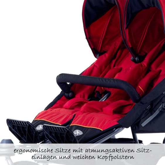 TFK Geschwister- & Zwillingskinderwagen Twin Adventure 2 - Tango Red