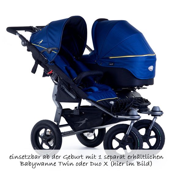TFK Geschwister- & Zwillingskinderwagen Twin Adventure 2 - Twilight Blue