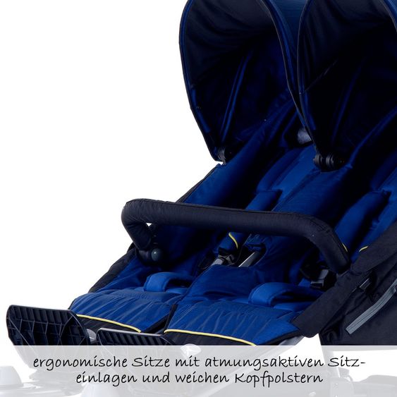 TFK Geschwister- & Zwillingskinderwagen Twin Adventure 2 - Twilight Blue