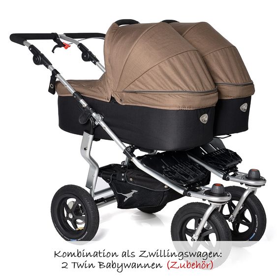 TFK Geschwister- & Zwillingskinderwagen Twin Adventure - Fossil