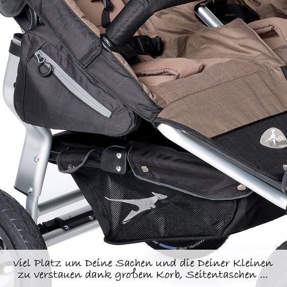 TFK Geschwister- & Zwillingskinderwagen Twin Adventure - Fossil