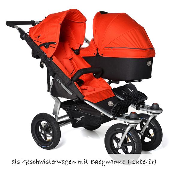 TFK Geschwister- & Zwillingskinderwagen Twin Adventure - Orange.com