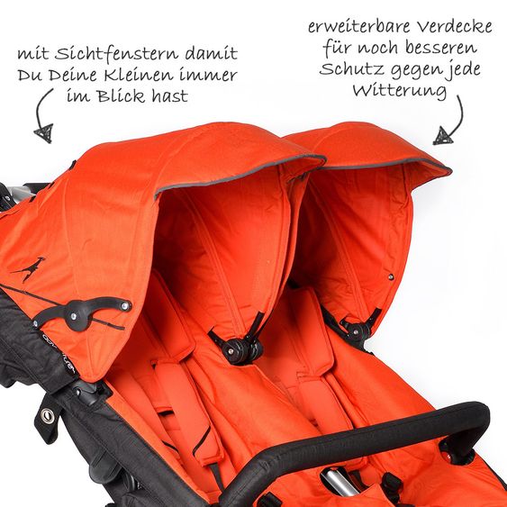 TFK Geschwister- & Zwillingskinderwagen Twin Adventure - Orange.com