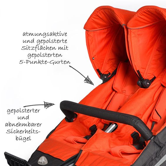 TFK Geschwister- & Zwillingskinderwagen Twin Adventure - Orange.com