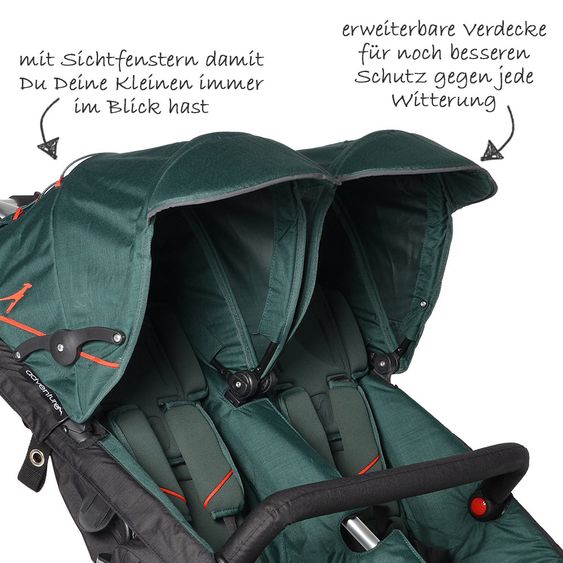 TFK Geschwister- & Zwillingskinderwagen Twin Adventure - Pine Grove