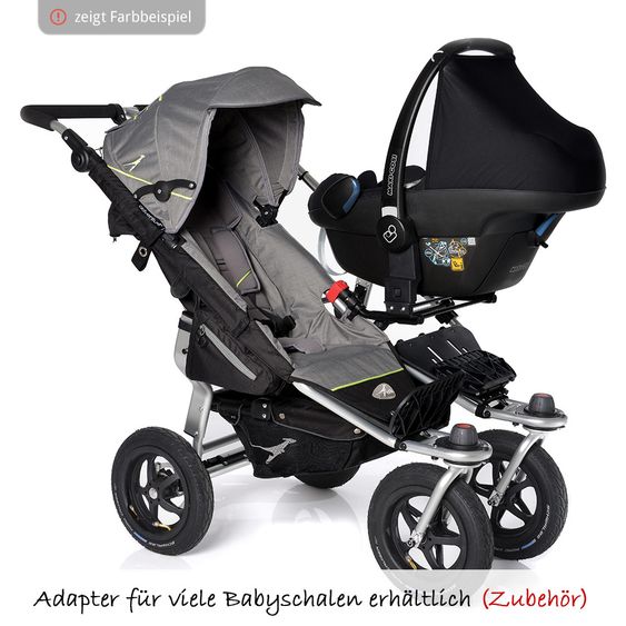 TFK Geschwister- & Zwillingskinderwagen Twin Adventure Premium - Anthrazit