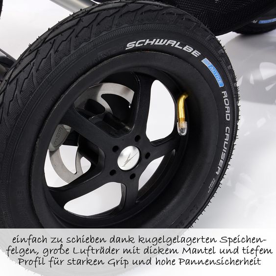 TFK Geschwister- & Zwillingskinderwagen Twin Adventure Premium - Anthrazit