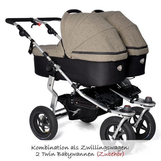 TFK Geschwister- & Zwillingskinderwagen Twin Adventure Premium - Schlamm