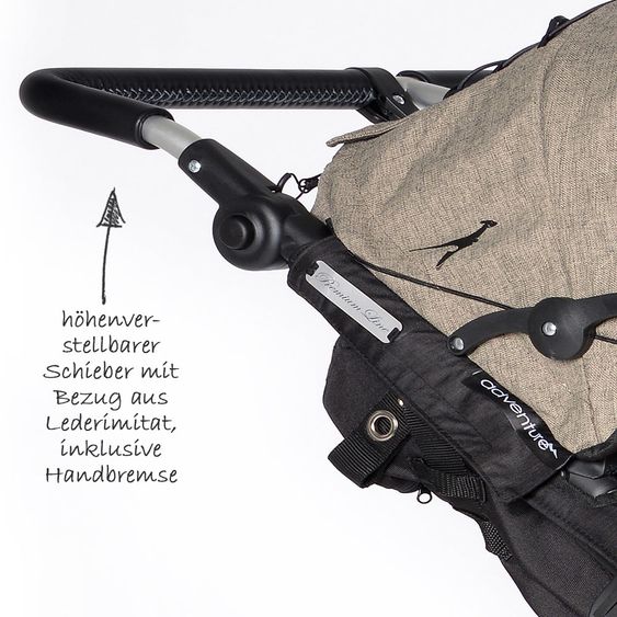 TFK Geschwister- & Zwillingskinderwagen Twin Adventure Premium - Schlamm