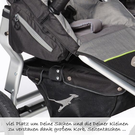 TFK Geschwister- & Zwillingskinderwagen Twin Adventure - Quiet Shade