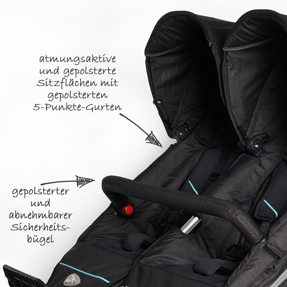 TFK Geschwister- & Zwillingskinderwagen Twin Adventure - Tap Shoe