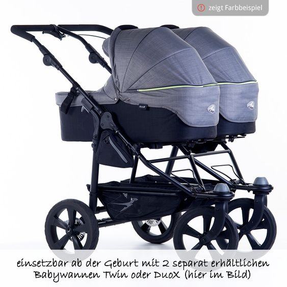 TFK Geschwister- & Zwillingskinderwagen Twin Trail 2 - Fossil