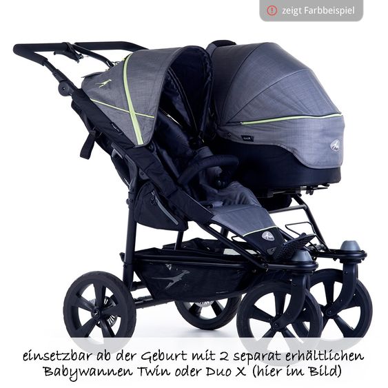 TFK Geschwister- & Zwillingskinderwagen Twin Trail 2 - Fossil