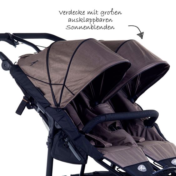 TFK Geschwister- & Zwillingskinderwagen Twin Trail 2 - Fossil