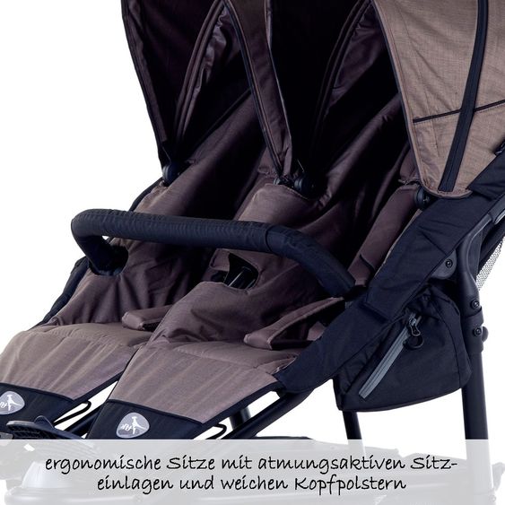 TFK Geschwister- & Zwillingskinderwagen Twin Trail 2 - Fossil