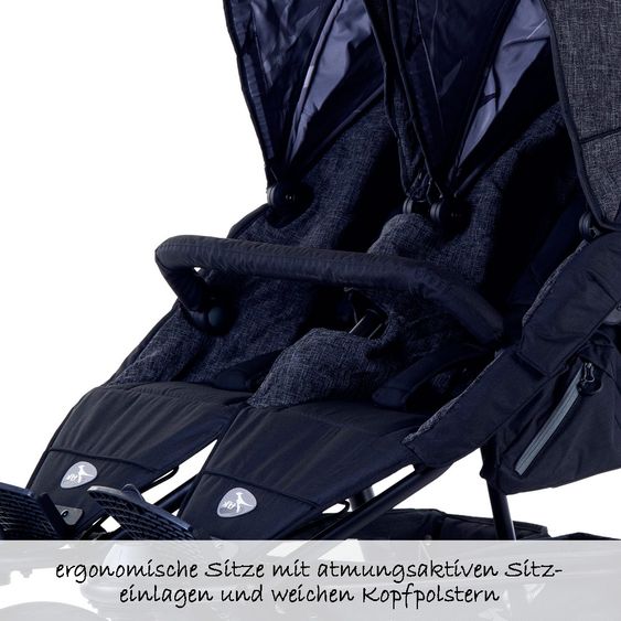 TFK Geschwister- & Zwillingskinderwagen Twin Trail 2 Premium - Anthrazit