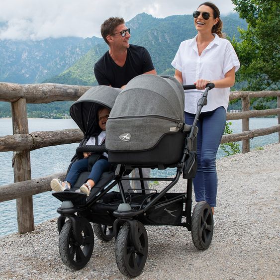 TFK Geschwister- & Zwillingskinderwagen Twin Trail 2 Premium - Grey