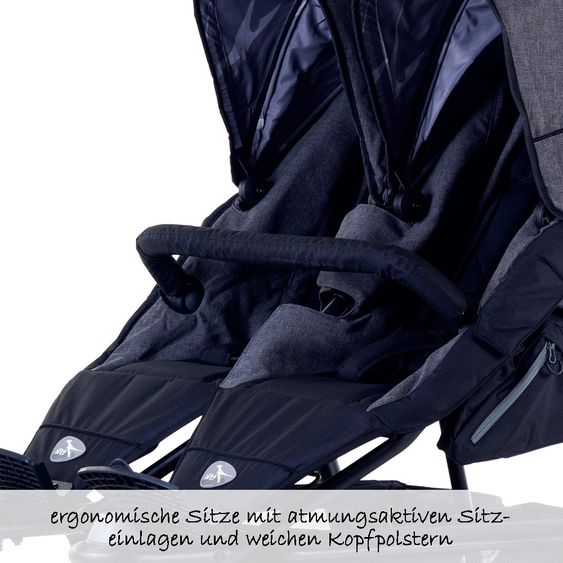 TFK Geschwister- & Zwillingskinderwagen Twin Trail 2 Premium - Grey