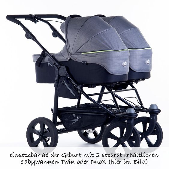 TFK Geschwister- & Zwillingskinderwagen Twin Trail 2 - Quiet Shade