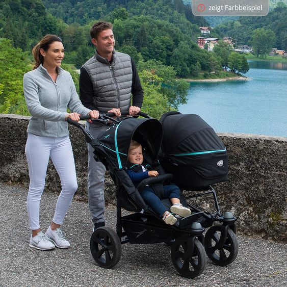 TFK Geschwister- & Zwillingskinderwagen Twin Trail 2 - Quiet Shade