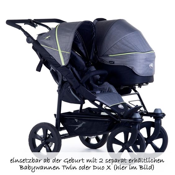TFK Geschwister- & Zwillingskinderwagen Twin Trail 2 - Quiet Shade