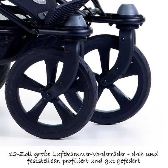 TFK Geschwister- & Zwillingskinderwagen Twin Trail 2 - Quiet Shade