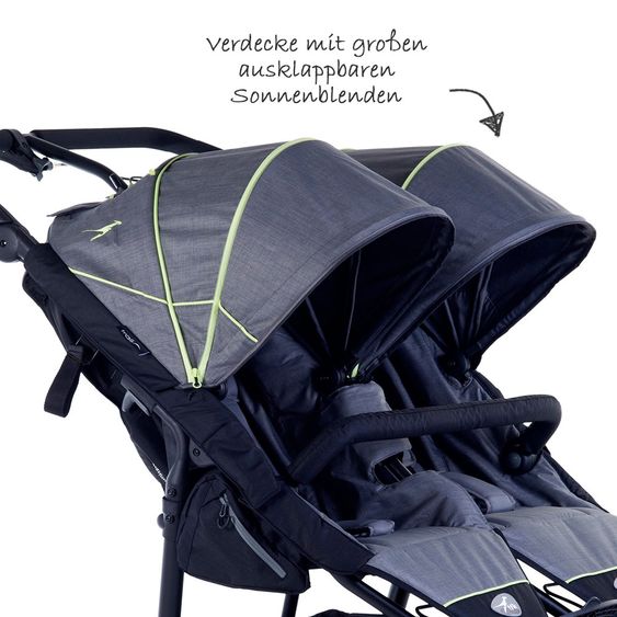TFK Geschwister- & Zwillingskinderwagen Twin Trail 2 - Quiet Shade