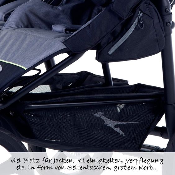 TFK Geschwister- & Zwillingskinderwagen Twin Trail 2 - Quiet Shade
