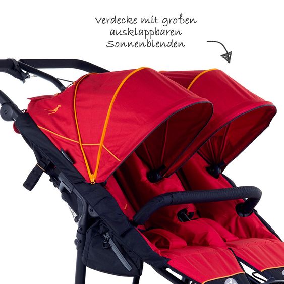 TFK Twin Trail 2 Sibling & Twin Stroller - Tango Red