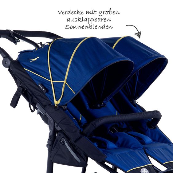 TFK Geschwister- & Zwillingskinderwagen Twin Trail 2 - Twilight Blue