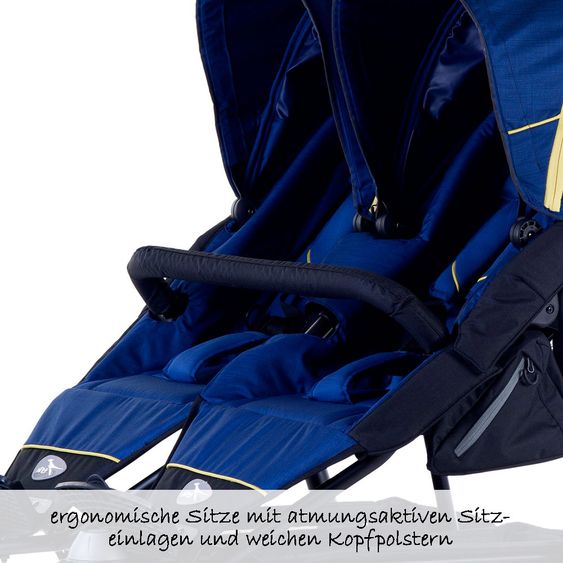 TFK Geschwister- & Zwillingskinderwagen Twin Trail 2 - Twilight Blue