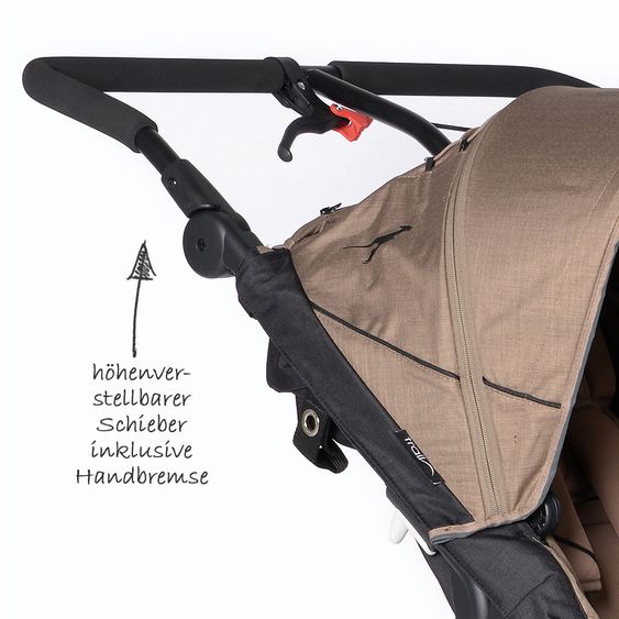 TFK Geschwister- & Zwillingskinderwagen Twin Trail - Fossil