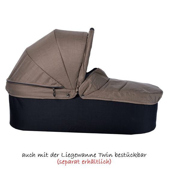TFK Geschwister- & Zwillingskinderwagen Twin Trail - Fossil