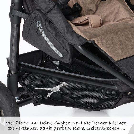 TFK Geschwister- & Zwillingskinderwagen Twin Trail - Fossil
