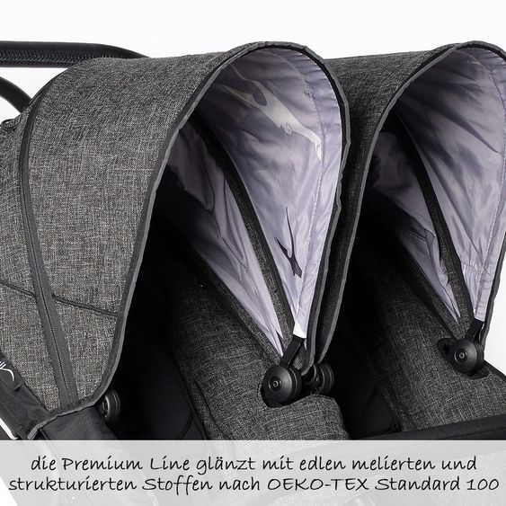 TFK Geschwister- & Zwillingskinderwagen Twin Trail Premium - Anthrazit