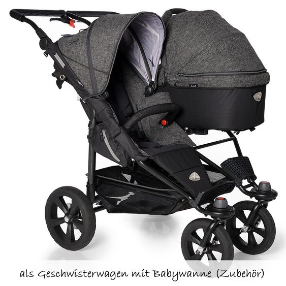 TFK Geschwister- & Zwillingskinderwagen Twin Trail Premium - Anthrazit