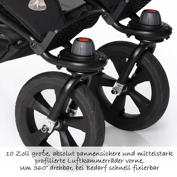 TFK Geschwister- & Zwillingskinderwagen Twin Trail Premium - Anthrazit