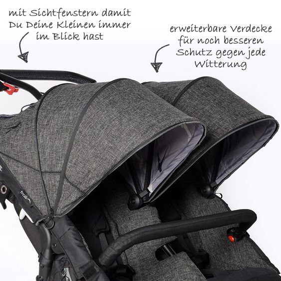 TFK Geschwister- & Zwillingskinderwagen Twin Trail Premium - Anthrazit
