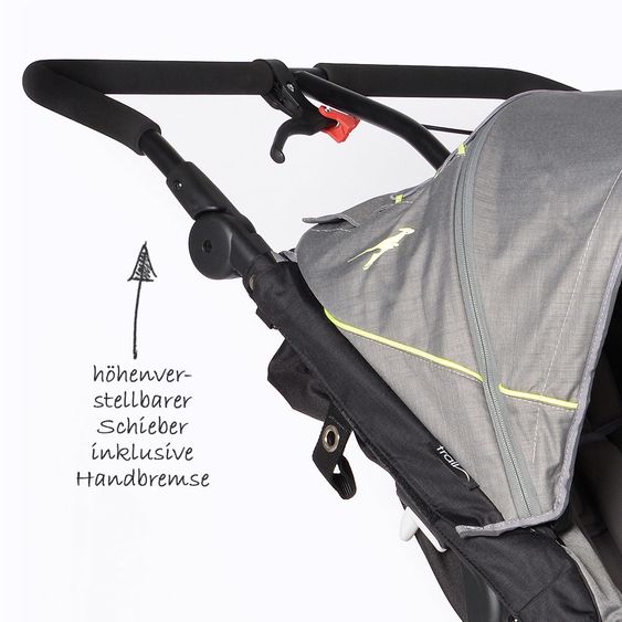 TFK Geschwister- & Zwillingskinderwagen Twin Trail - Quiet Shade