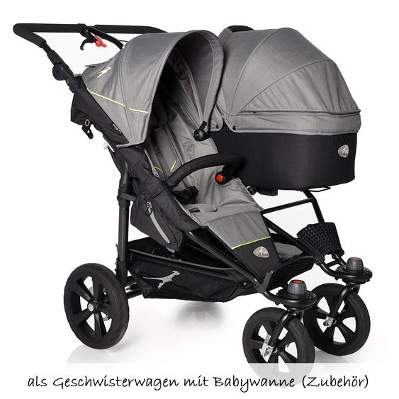 TFK Geschwister- & Zwillingskinderwagen Twin Trail - Quiet Shade