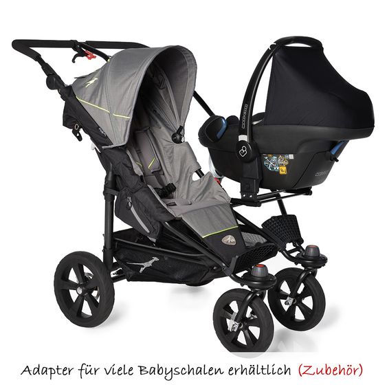 TFK Geschwister- & Zwillingskinderwagen Twin Trail - Quiet Shade