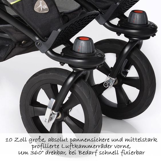 TFK Geschwister- & Zwillingskinderwagen Twin Trail - Quiet Shade