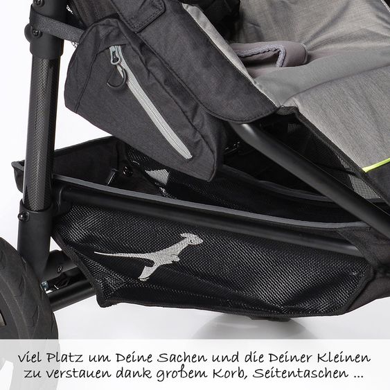 TFK Geschwister- & Zwillingskinderwagen Twin Trail - Quiet Shade