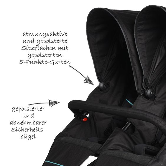 TFK Geschwister- & Zwillingskinderwagen Twin Trail - Tap Shoe