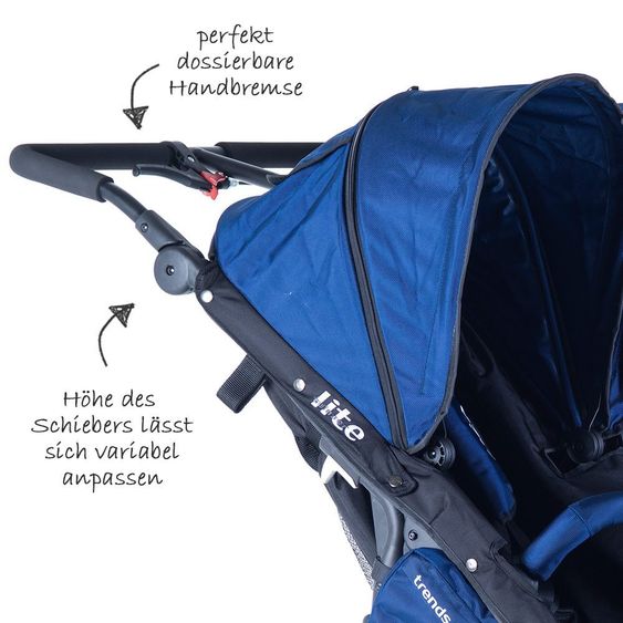 TFK Geschwister- & Zwillingskinderwagen Twinner Lite 2016 - Classicblue
